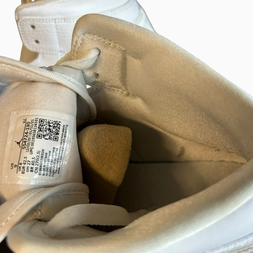 Size 9 - Jordan 1 Mid Triple White - 554724-130
